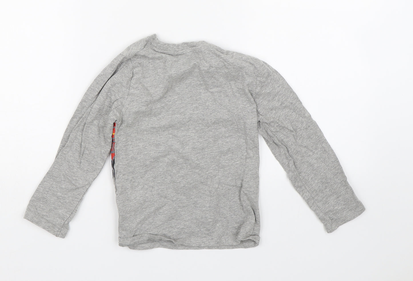 H&M Boys Grey   Basic T-Shirt Size 4-5 Years  - Firetruck