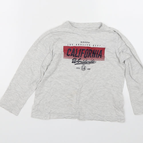 Primark Boys Grey   Basic T-Shirt Size 5-6 Years