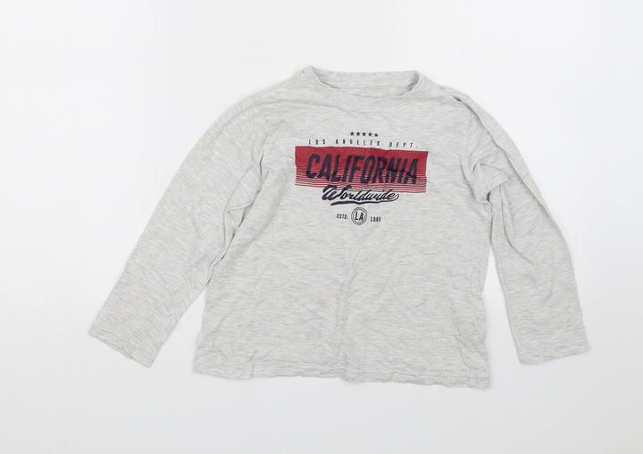 Primark Boys Grey Basic T-Shirt Size 5-6 Years