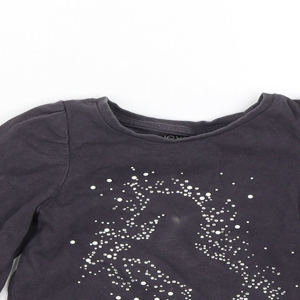 NEXT Girls Blue   Basic T-Shirt Size 3 Years  - unicorn print