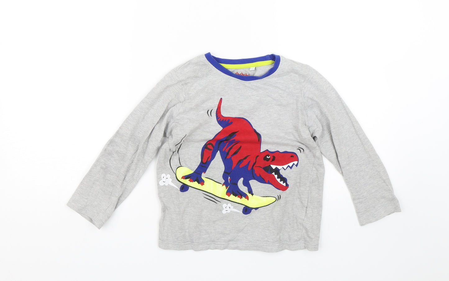 Debenhams Boys Grey   Basic T-Shirt Size 5-6 Years  - Dinosaurs