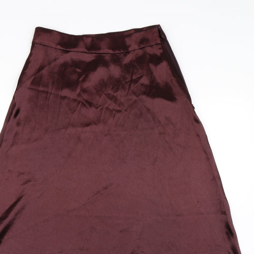 H&M Womens Red  Velour Flare Skirt Size 6