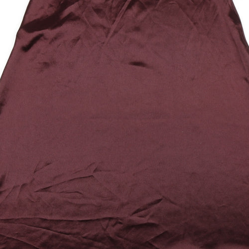 H&M Womens Red  Velour Flare Skirt Size 6