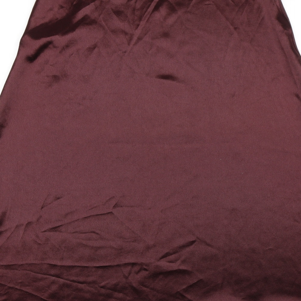 H&M Womens Red  Velour Flare Skirt Size 6