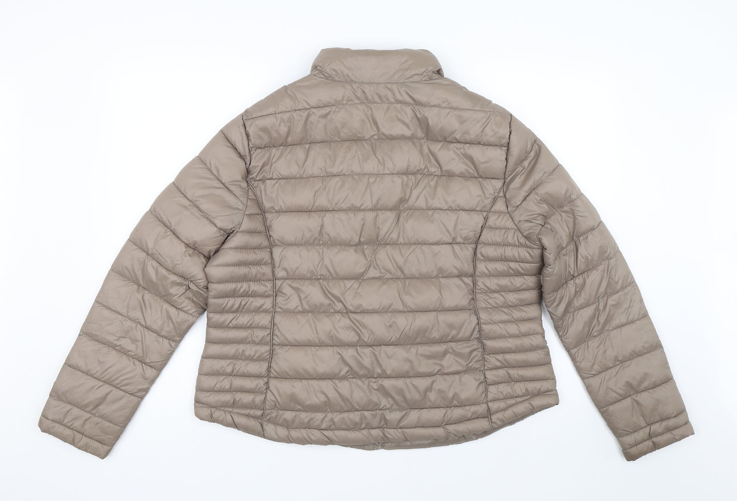 Atmosphere Womens Brown Striped  Puffer Jacket Coat Size 18