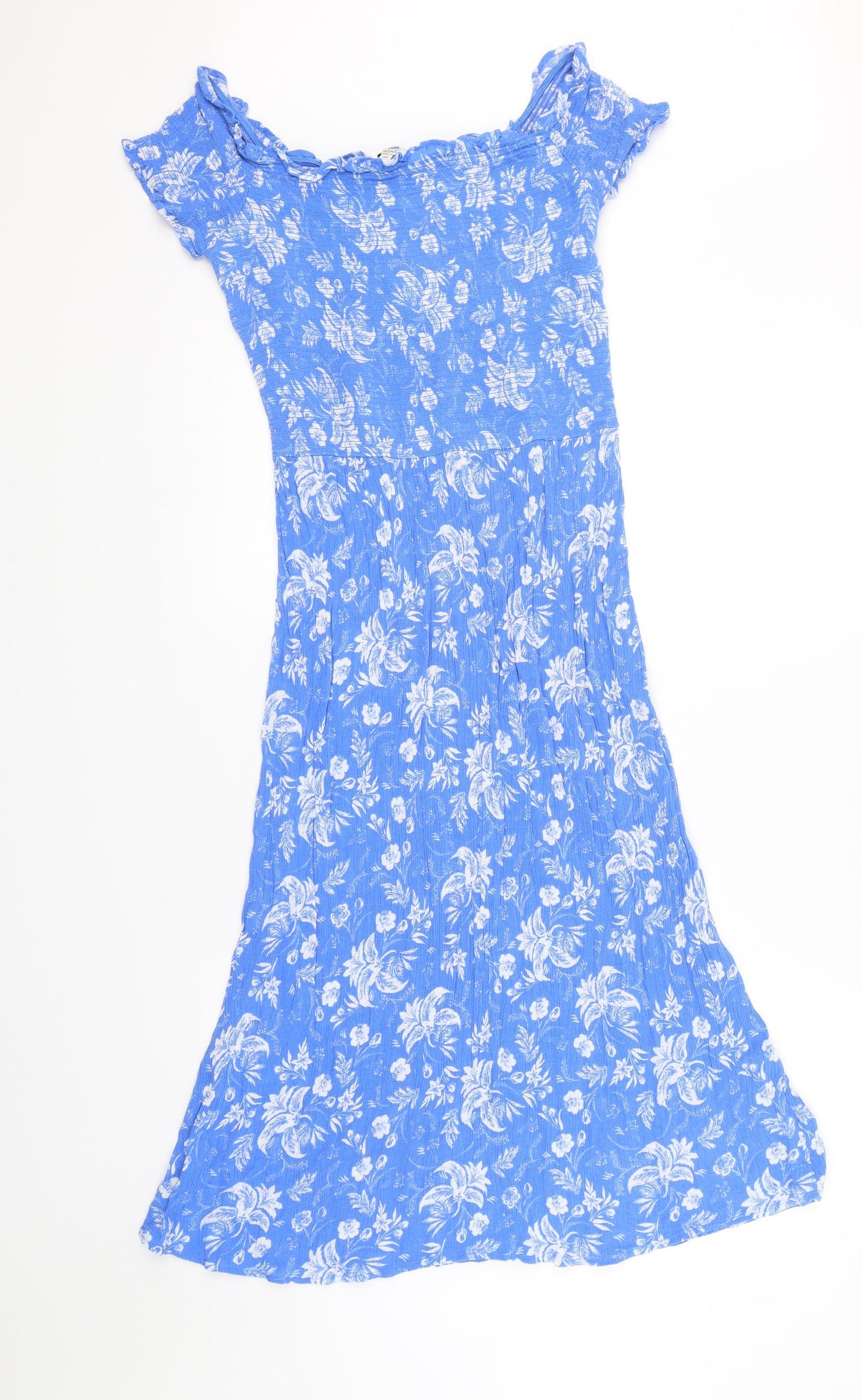 NEXT Womens Blue Floral  Shirt Dress  Size 8