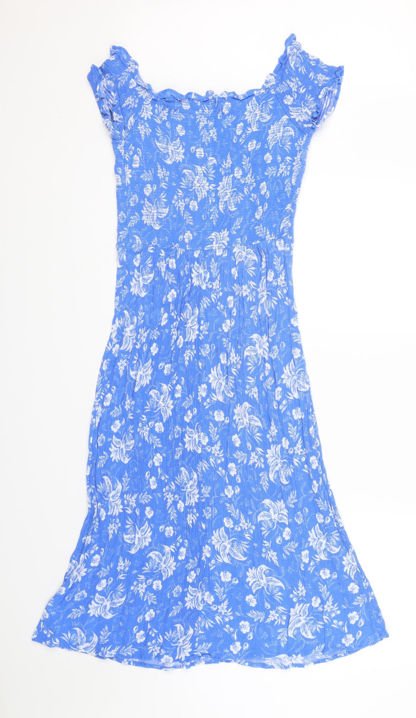 NEXT Womens Blue Floral  Shirt Dress  Size 8