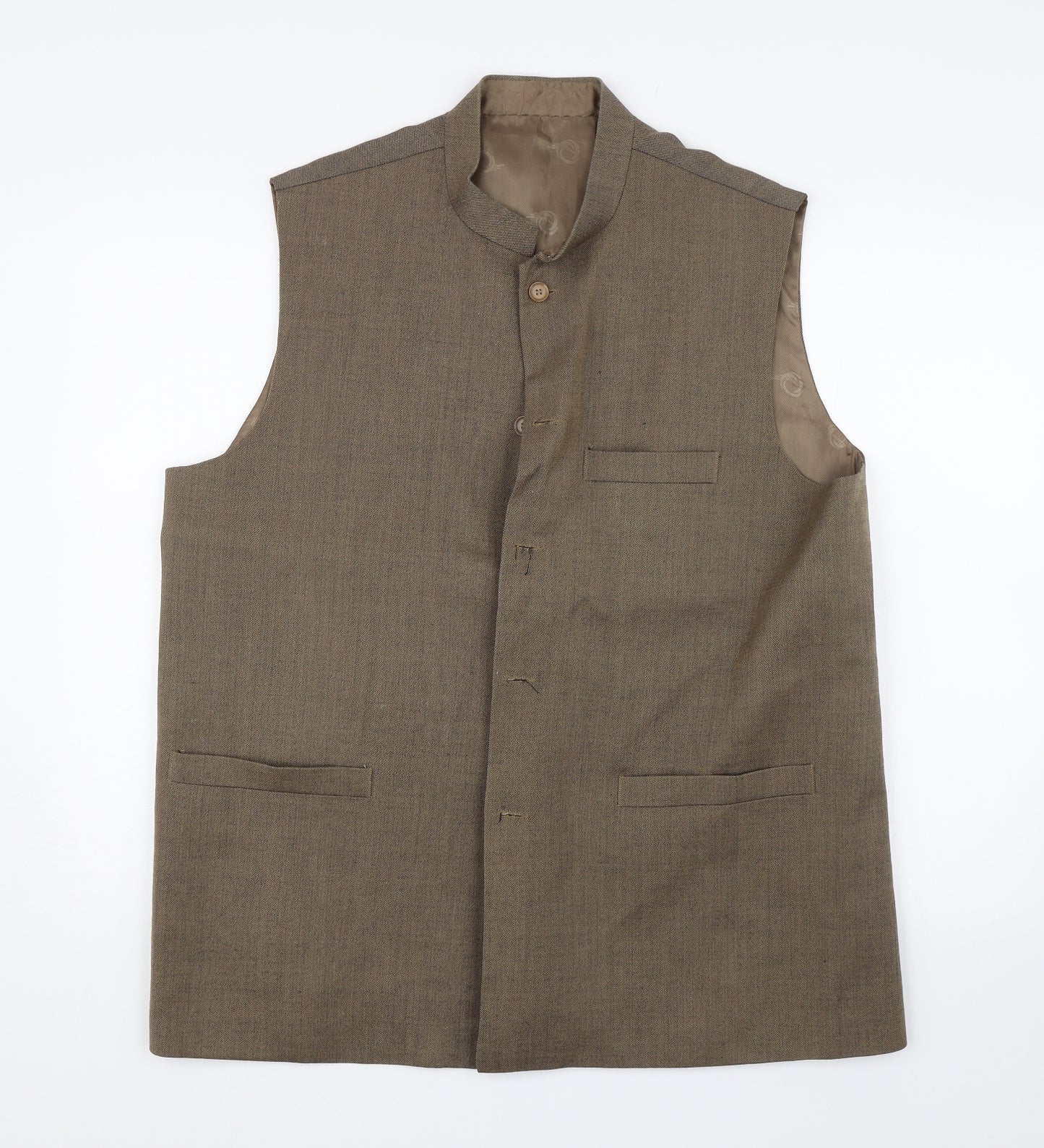 Nadeem Mens Brown   Jacket Suit Waistcoat Size XL