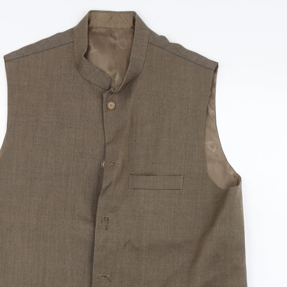 Nadeem Mens Brown   Jacket Suit Waistcoat Size XL