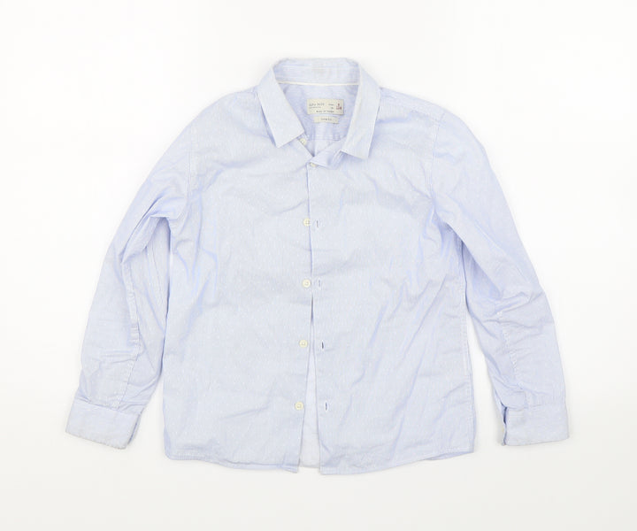 Zara boys Boys Blue Polka Dot  Basic Button-Up Size 8 Years