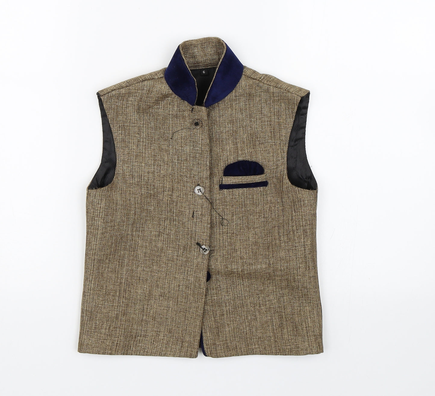 Preworn Womens Brown   Jacket Suit Waistcoat Size 6