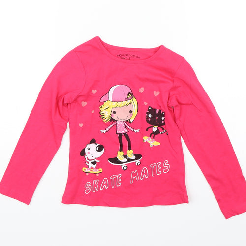 Pep&co Girls Pink   Basic T-Shirt Size 3-4 Years  - Skate