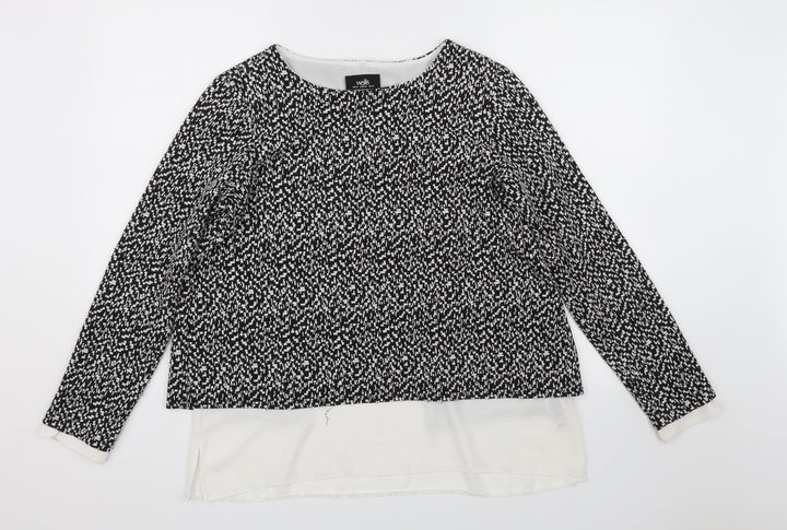 Wallis Womens Black Geometric Basic Blouse Size 14