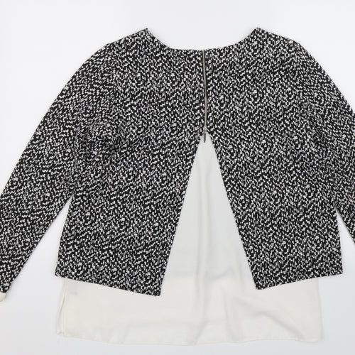 Wallis Womens Black Geometric  Basic Blouse Size 14