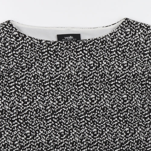 Wallis Womens Black Geometric  Basic Blouse Size 14