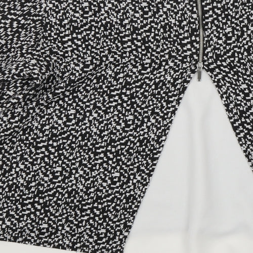 Wallis Womens Black Geometric  Basic Blouse Size 14
