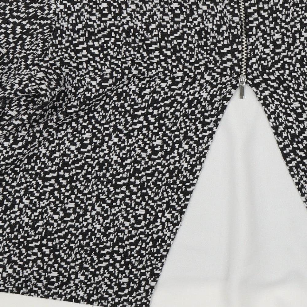 Wallis Womens Black Geometric  Basic Blouse Size 14