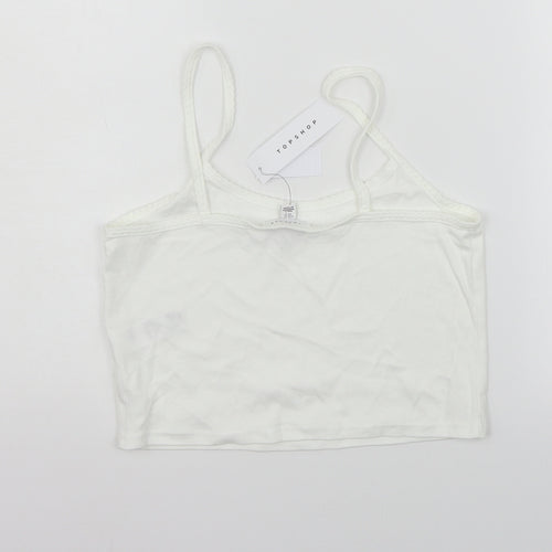 Topshop Womens White   Basic Tank Size 14
