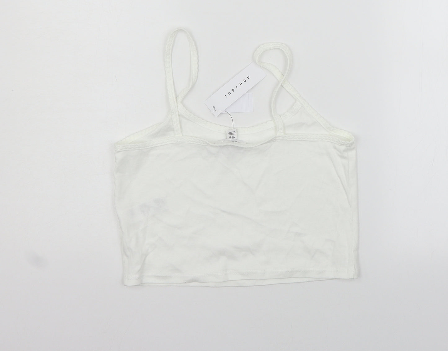 Topshop Womens White   Basic Tank Size 14
