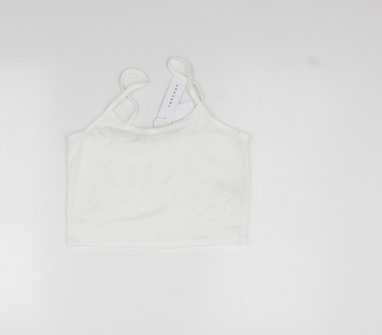 Topshop Womens White   Basic Tank Size 14