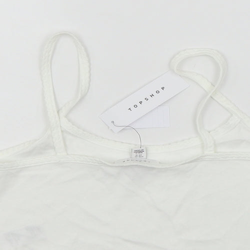 Topshop Womens White   Basic Tank Size 14