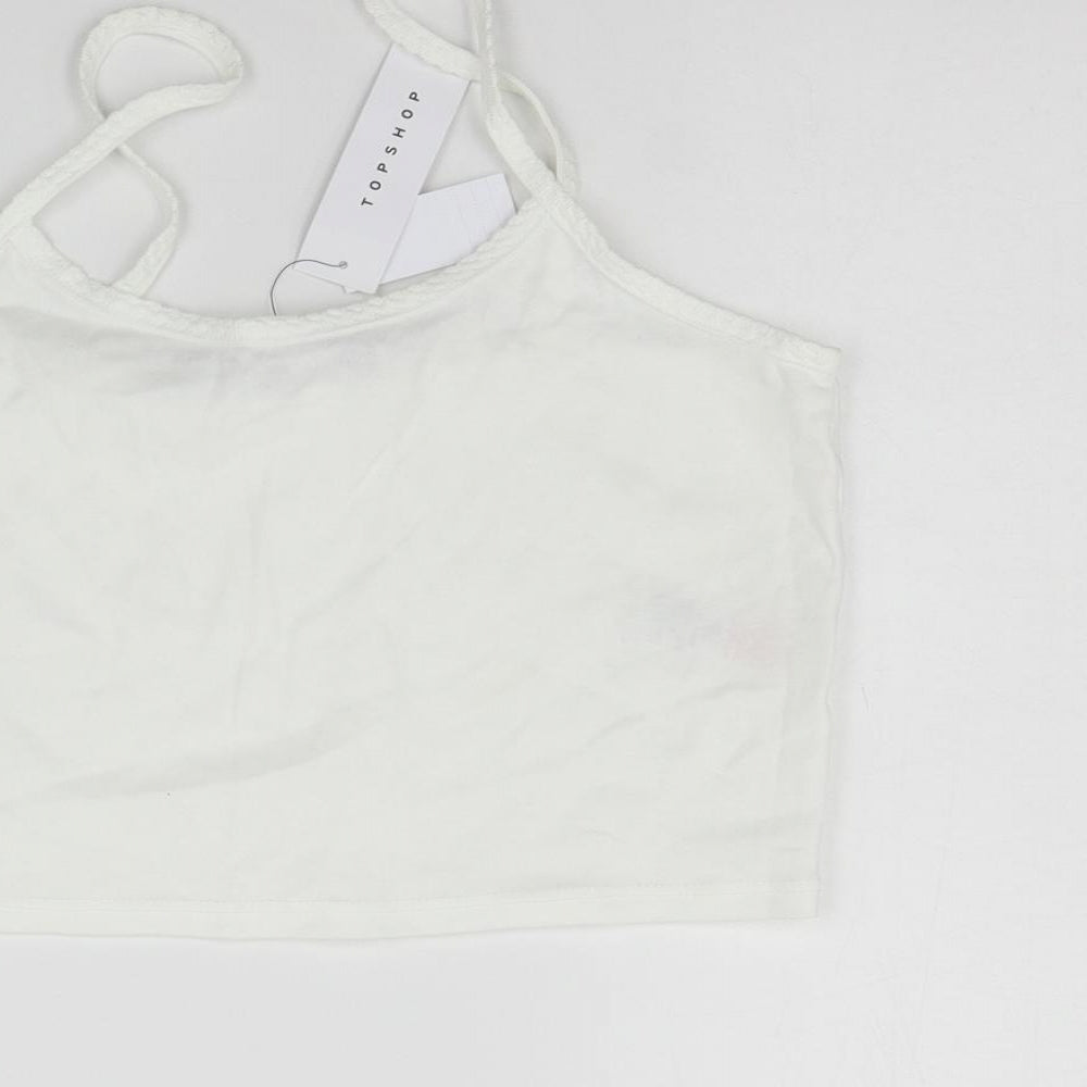 Topshop Womens White   Basic Tank Size 14
