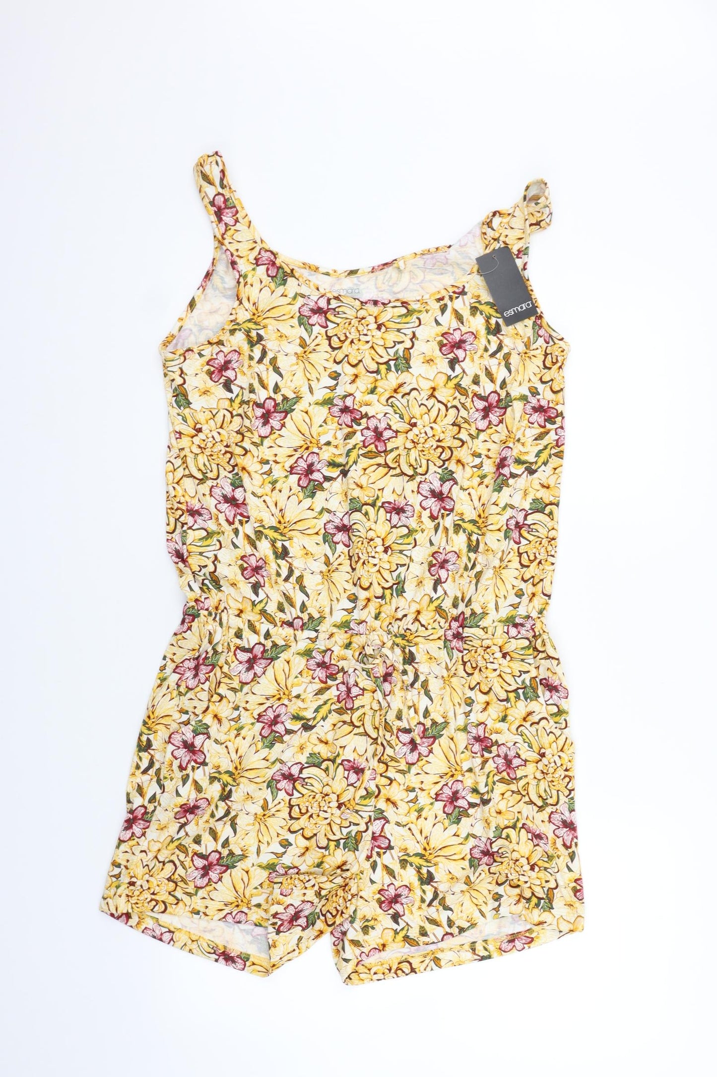 ESMARA Womens Orange Floral  Jumpsuit One-Piece Size M