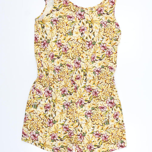 ESMARA Womens Orange Floral  Jumpsuit One-Piece Size M