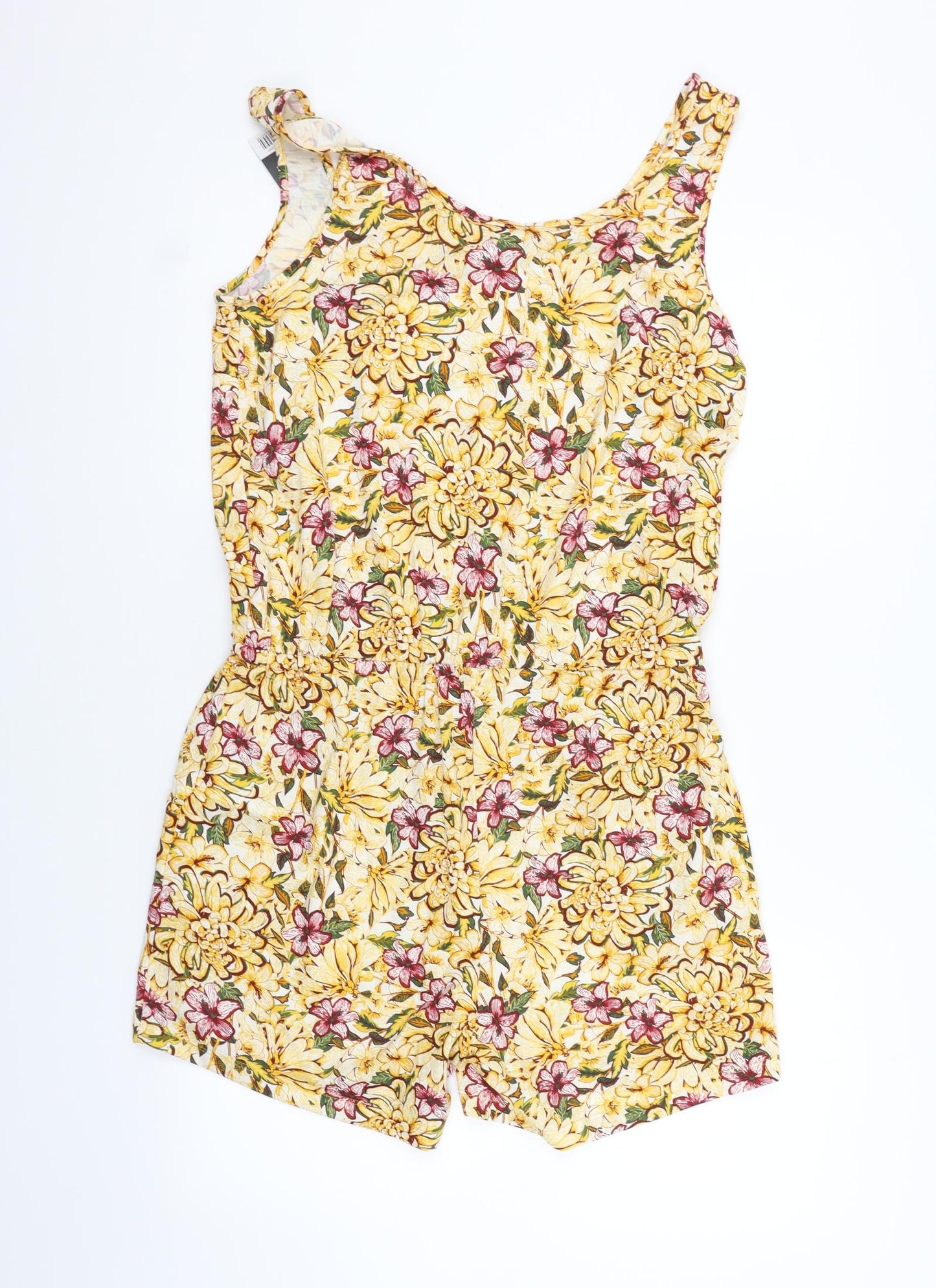 ESMARA Womens Orange Floral  Jumpsuit One-Piece Size M