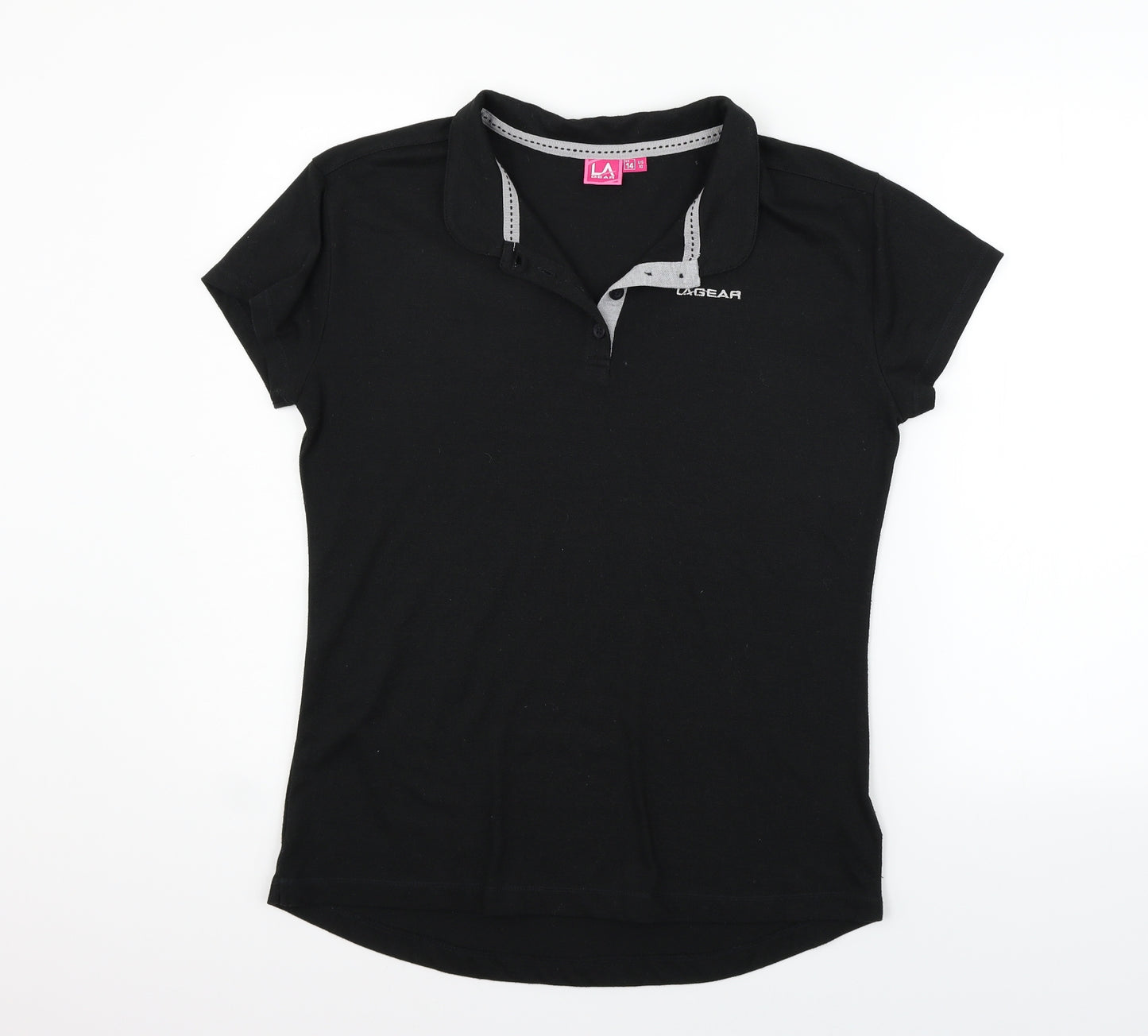 LA Gear Womens Black   Basic Polo Size 14