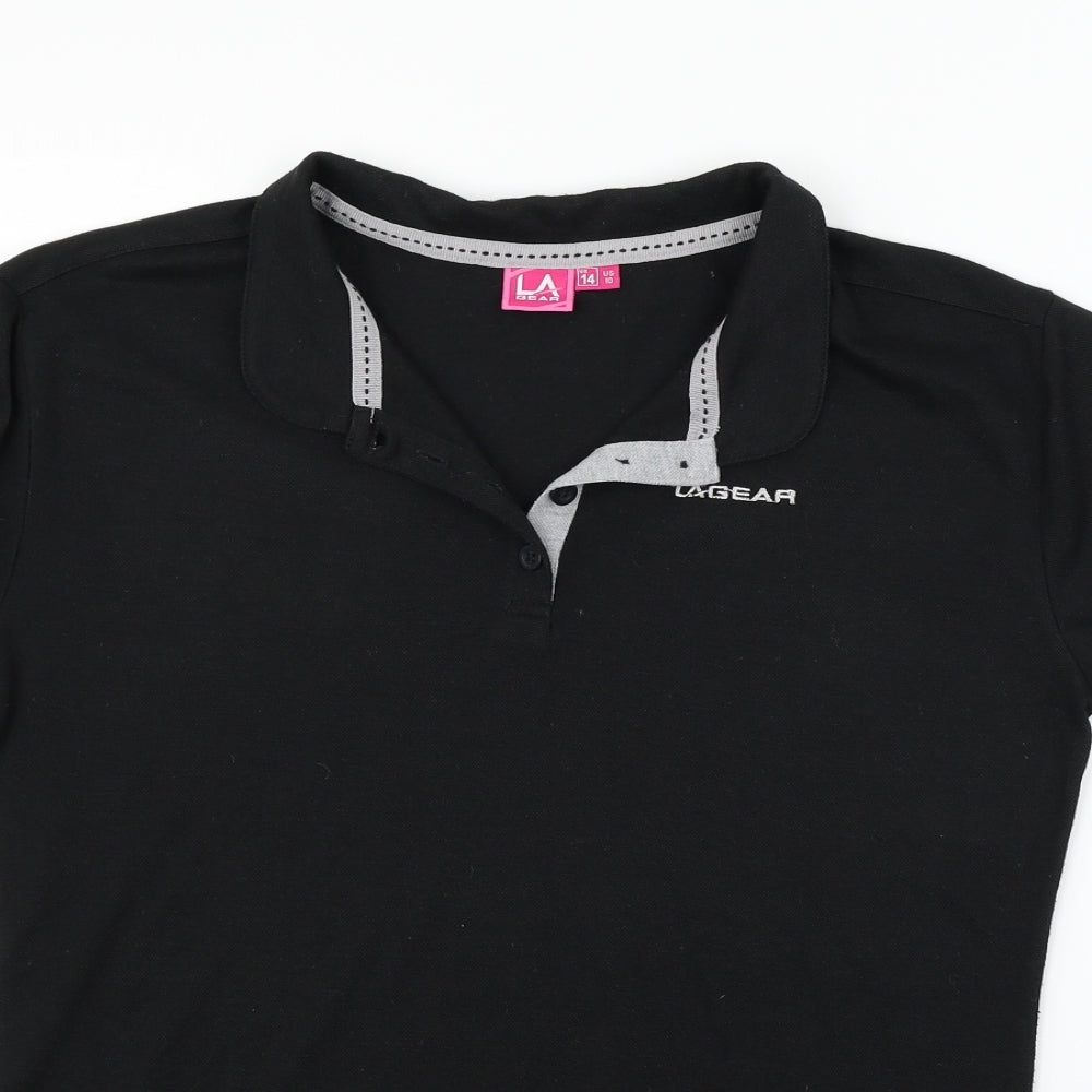 LA Gear Womens Black   Basic Polo Size 14