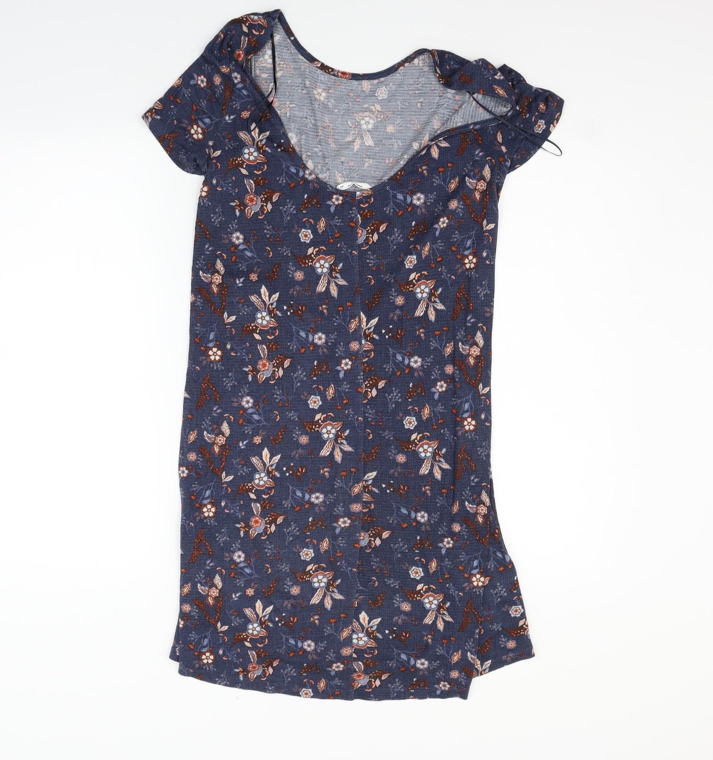 Mango Womens Blue Geometric  T-Shirt Dress  Size XS