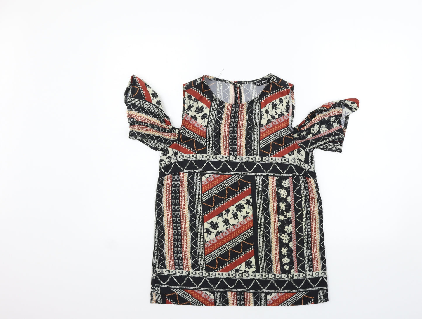 Select Womens Black Geometric  Basic Blouse Size 6