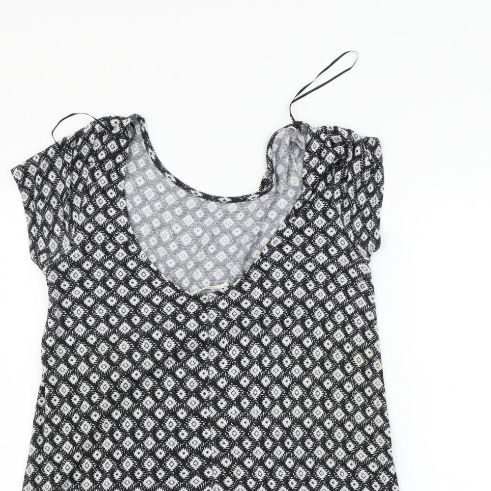Mango Womens Black Geometric  Fit & Flare  Size XS