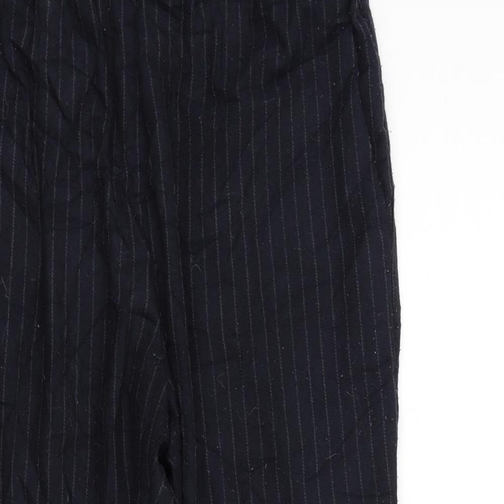H&M Womens Black Striped  Trousers  Size 8 L26 in