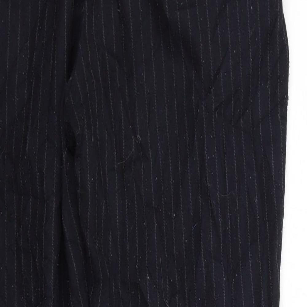 H&M Womens Black Striped  Trousers  Size 8 L26 in