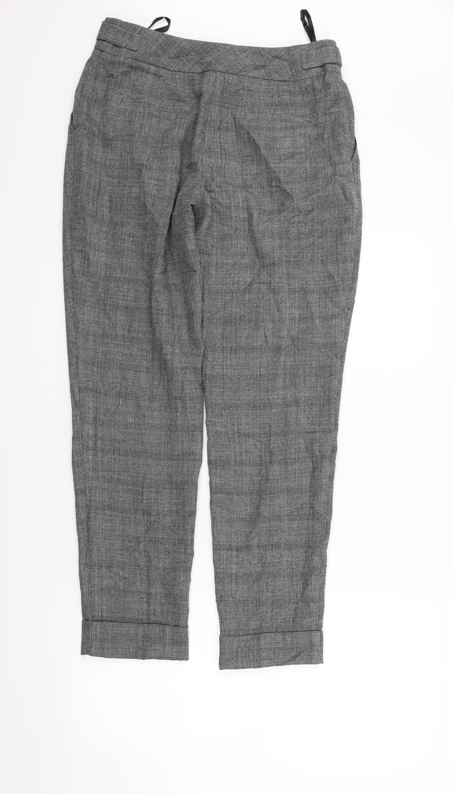 Atmosphere Womens Grey Check  Sweatpants Trousers Size 8 L28 in