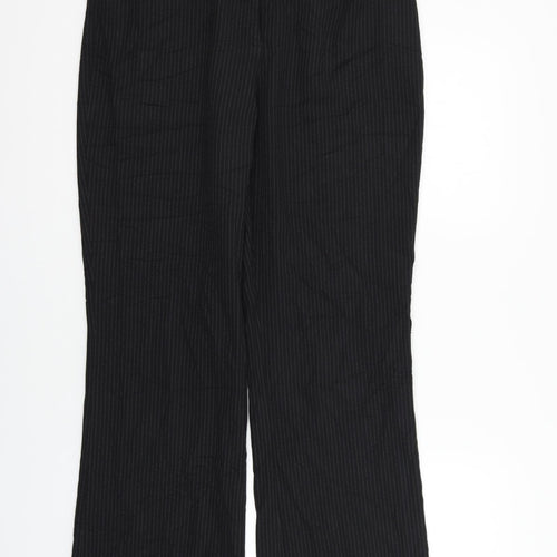 Preworn Womens Black Striped  Trousers  Size 12 L32 in