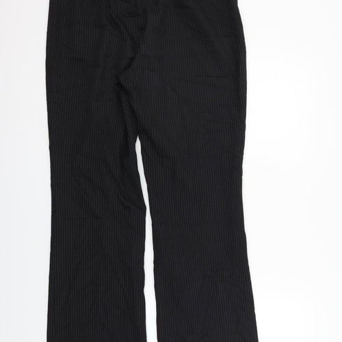 Preworn Womens Black Striped  Trousers  Size 12 L32 in