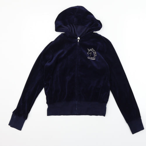 H&M Girls Blue   Full Zip Jumper Size 11-12 Years