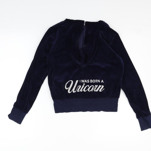 H&M Girls Blue   Full Zip Jumper Size 11-12 Years