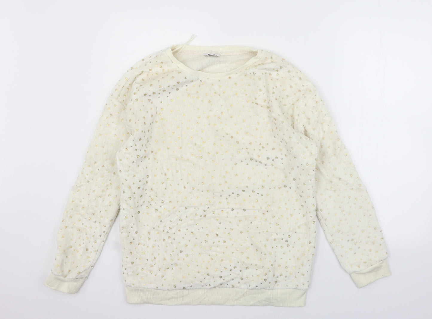 TU Womens Beige Geometric  Pullover Jumper Size 14