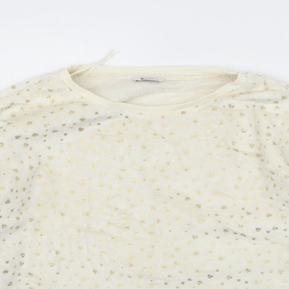 TU Womens Beige Geometric  Pullover Jumper Size 14
