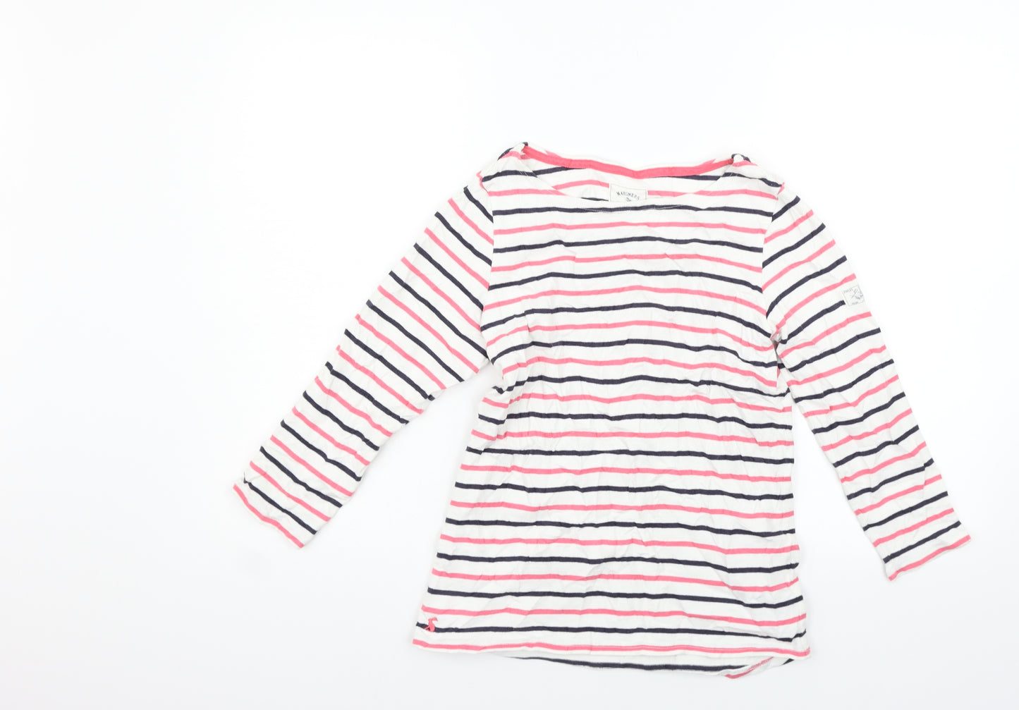 Maine Womens Pink Striped  Pullover Jumper Size 8