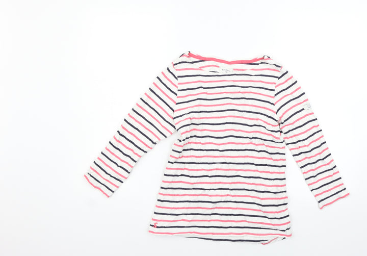 Maine Womens Pink Striped  Pullover Jumper Size 8