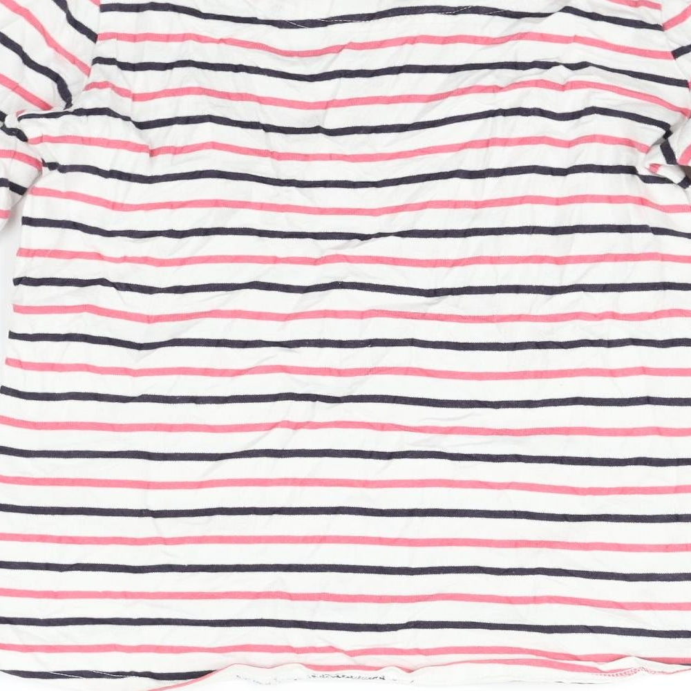 Maine Womens Pink Striped  Pullover Jumper Size 8