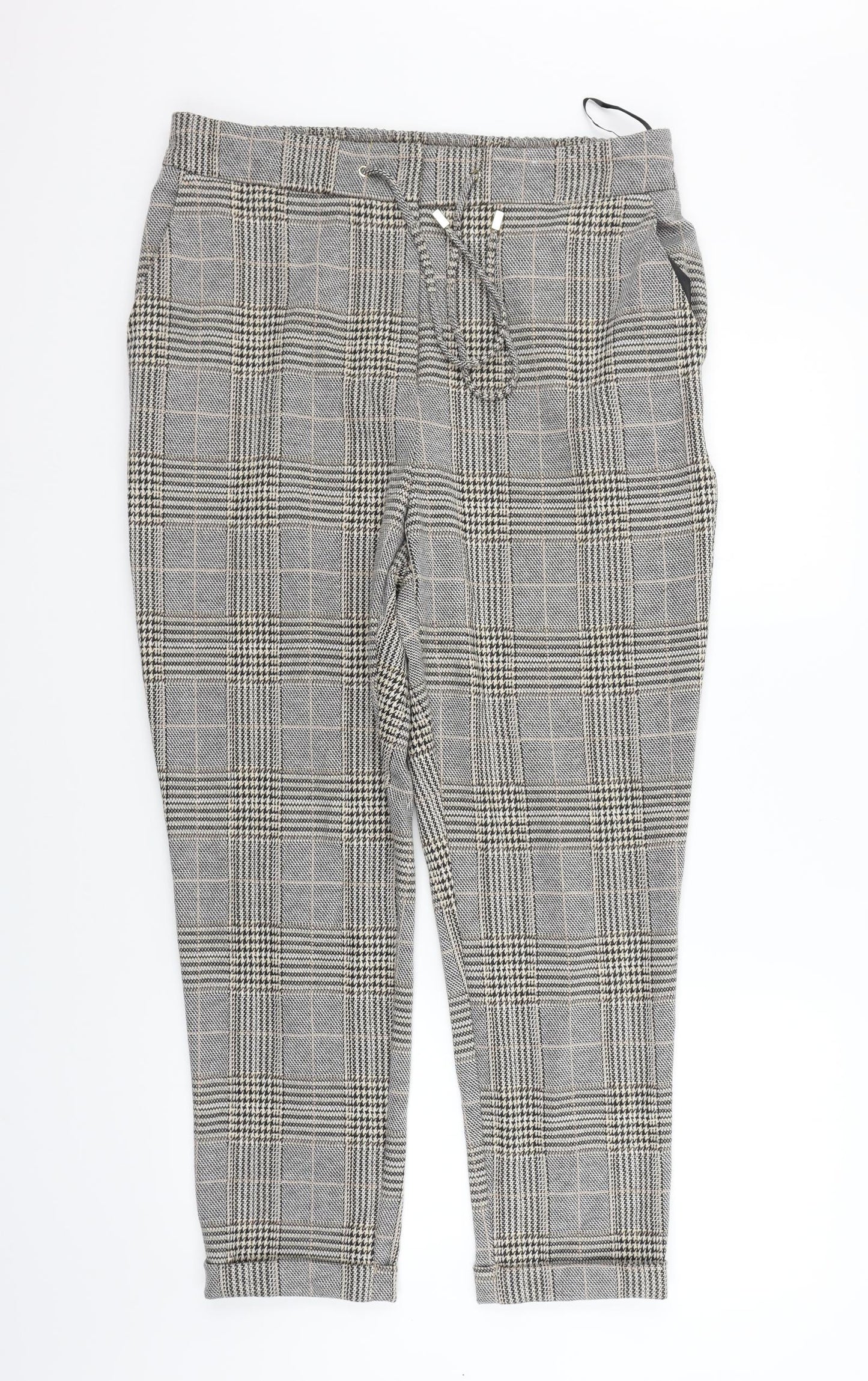 F&F Womens Grey Check  Trousers  Size 14 L26 in