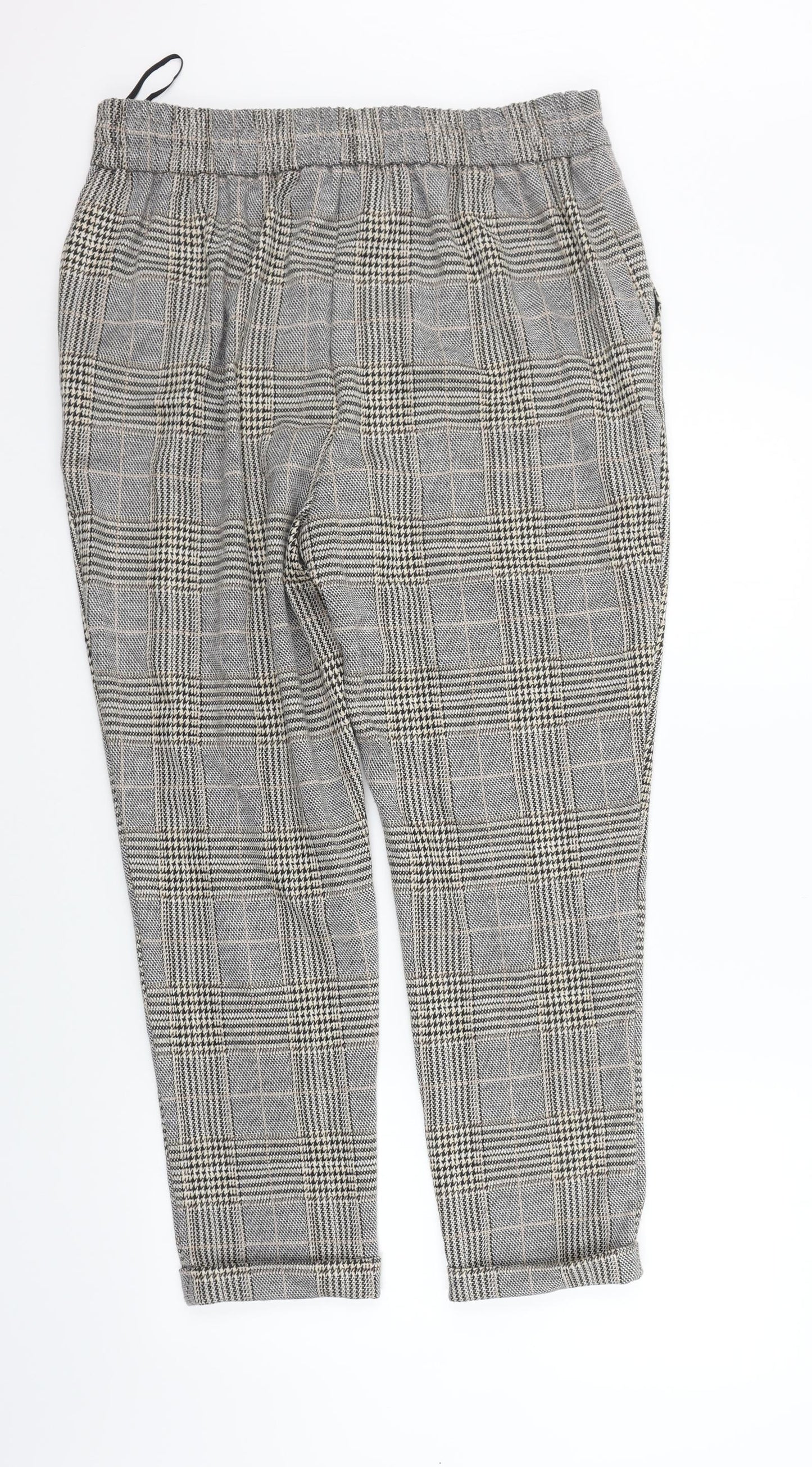 F&F Womens Grey Check  Trousers  Size 14 L26 in