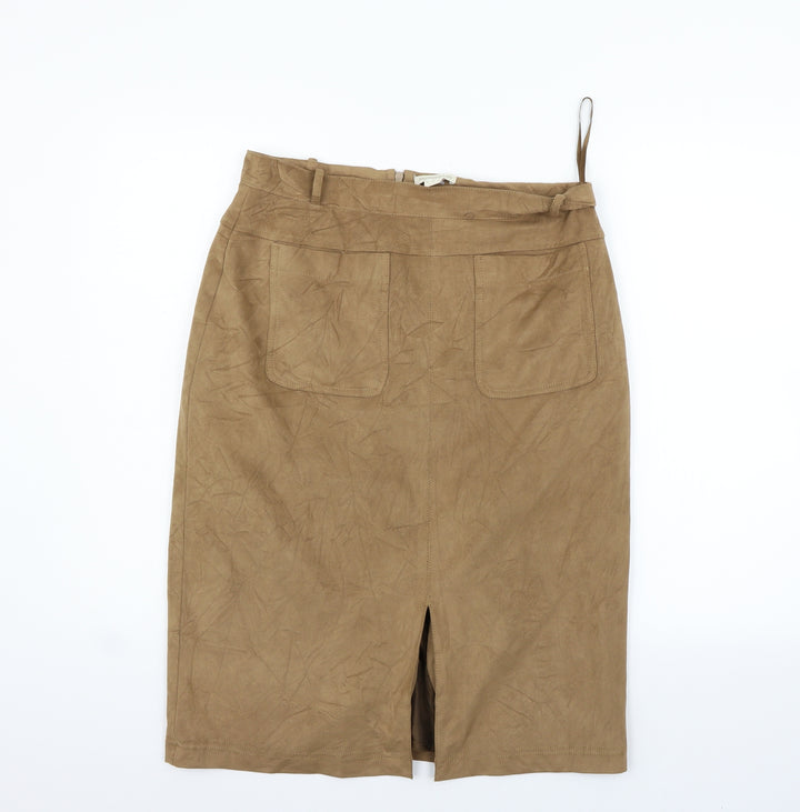 Monsoon Womens Beige Flare Skirt Size 14