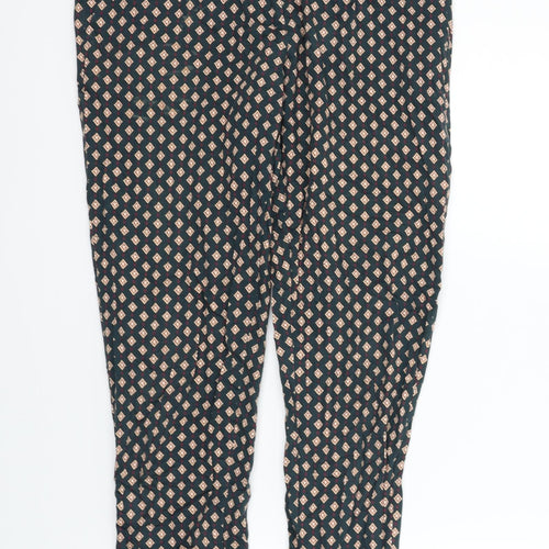 H&M Womens Green Geometric  Trousers  Size 12 L27 in